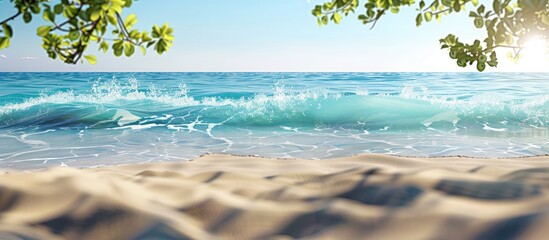 Canvas Print - A sandy beach backdrop is provided with an open space for incorporating product or advertisement text in an image. Copy space image. Place for adding text and design