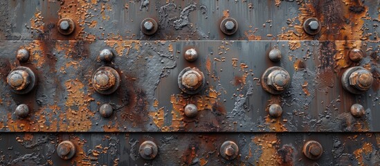 Canvas Print - Old weathered iron with enduring rust stains can provide a suitable backdrop for various purposes such as in a copy space image