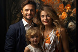 Family portrait of a husband, wife and their little daughter