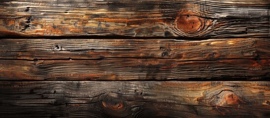 Wall Mural - An aged wood surface with a traditional natural design perfect for a copy space image