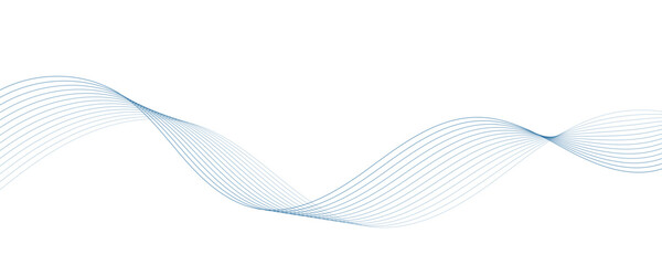 Abstract blue wavy lines. Vector background.
