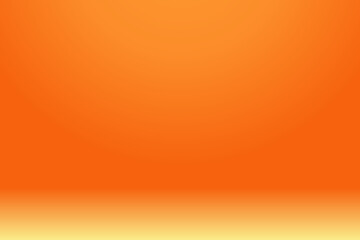 Wall Mural - empty orange and yellow 3d studio background, vector illustration for product display backdrop