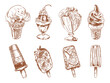 © Egidsgn - Set of isolated ice cream sketch. Ice-cream
