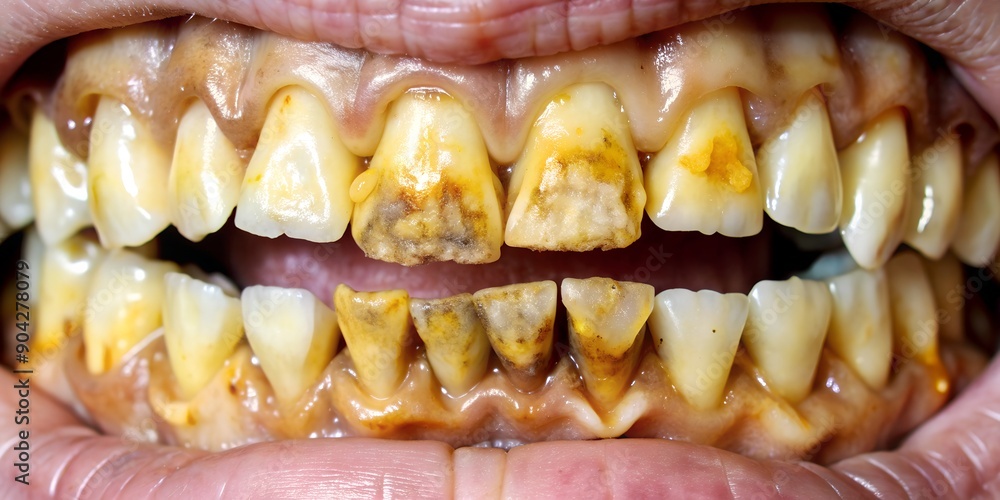 Fragmented Tooth Fragmented teeth with yellowish-brown color AI Generative ...