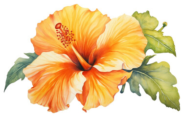 Wall Mural - PNG Hibiscus flower hibiscus plant white background.