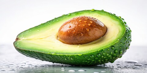 Fresh dewy Avocado fruit on background. isolated, avocado, fresh, fruit, dewy, green, healthy, organic, natural, food