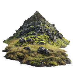 Isolated mountain landscape on transparent background