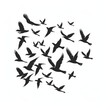 © Maxim Borbut - A silhouette of flying birds on a white background. Inspirational body flash tattoo ink. Vector.