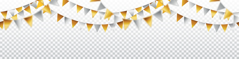Wall Mural - vector decorative golden and silver garland - celebration, party, christmas seamless pattern
