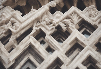 Canvas Print - Marble pillars building detail