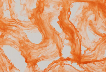 Wall Mural - Orange stroke of paint texture isolated on transparent background