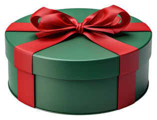 Sticker - PNG A simple circular gift box green red celebration.