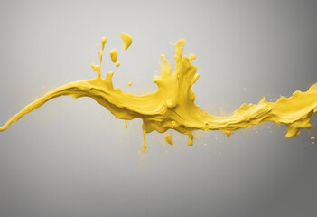 Wall Mural - Yellow stroke of paint isolated on transparent background