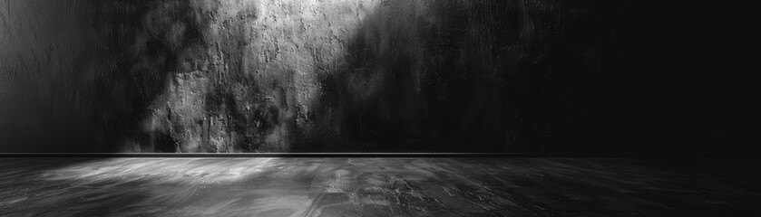 Wall Mural - A black and white photo of a wall with cracks and holes. The wall appears to be old and worn, with a sense of decay and abandonment. The photo evokes a feeling of emptiness and loneliness