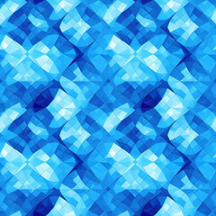 Poster - Abstract blue geometric pattern created with varying shades and opacity levels