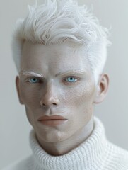 Wall Mural - 3d albino man.