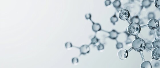 Poster - A close up of a cluster of molecules with a clear background