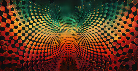 Wall Mural - a colorful abstract painting with many dots and lines