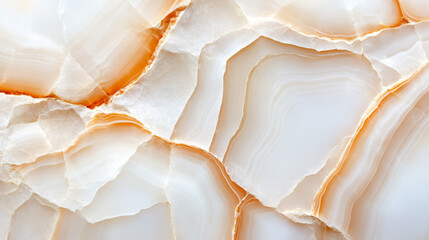 Sticker - Closeup of alabaster stone with a smooth, almost translucent white surface and faint natural lines 