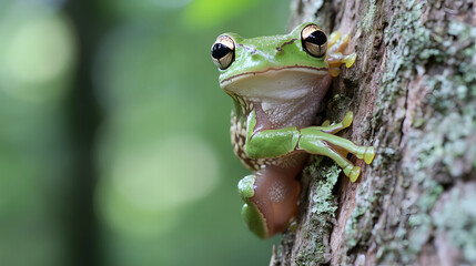 Wall Mural - green frog