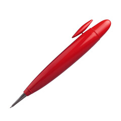 Wall Mural - Red pen flying isolated on transparent background