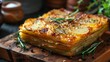 © FryArt - Layers of creamy potato gratin baked to perfection in a cozy french kitchen