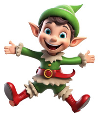 Wall Mural - png cartoon elf white background representation.