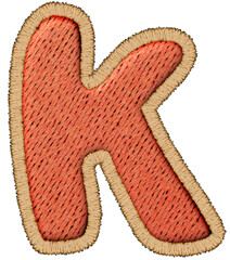 Uppercase Playful Patchwork Alphabet stitched craft letter K