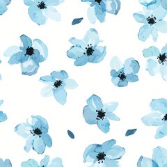 Wall Mural - White background with delicate blue flowers