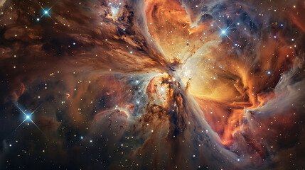 Wall Mural - close-up of a galaxy with abstract, swirling stars and cosmic colors