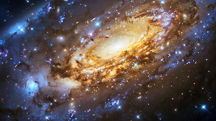 Wall Mural - close-up of a galaxy with abstract, swirling stars and cosmic colors