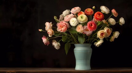 Canvas Print - bouquet in vase 