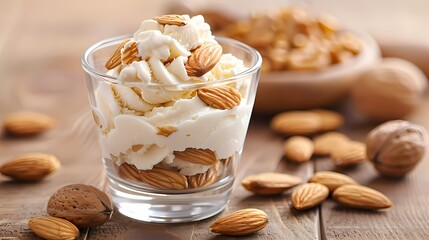 Poster - ice cream with almonds 