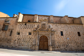 Wall Mural - Facade of the old temple of the Real Convento de Carmen Requena, Valencia, with its baroque façade