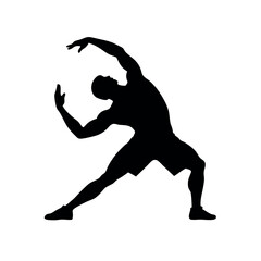 Poster - a body builder doing excersise vector silhouette, isolated white background