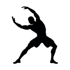 Poster - a body builder doing excersise vector silhouette, isolated white background