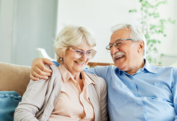 Wall Mural - senior woman man couple happy retirement talking conversation chat love elderly coffee cup tea mug d