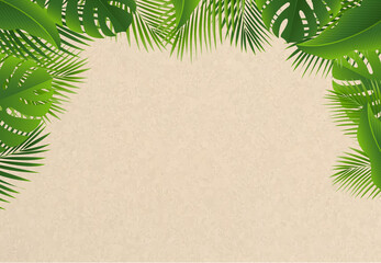 Wall Mural - Tropic Frame With Palm Leaf Border