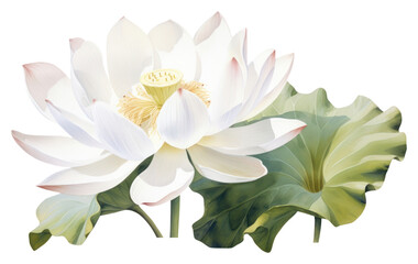 Canvas Print - PNG White lotus flower petal plant.