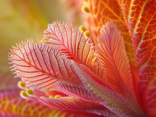 Canvas Print - Delicate leaves with intricate veins. AI.