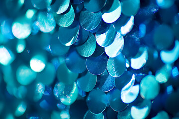 Aufkleber - Holiday background from glitter paillettes, close up. Metallic Sequins background, sparkling sequined.