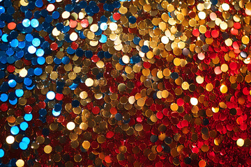 Aufkleber - Holiday background from glitter paillettes, close up. Metallic Sequins background, sparkling sequined.