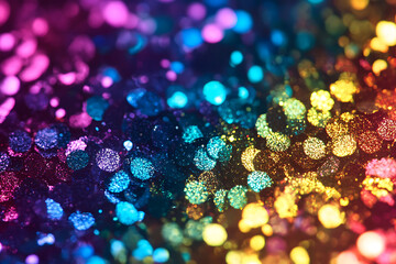 Poster - Holiday background from glitter paillettes, close up. Metallic Sequins background, sparkling sequined.