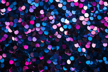 Aufkleber - Holiday background from glitter paillettes, close up. Metallic Sequins background, sparkling sequined.