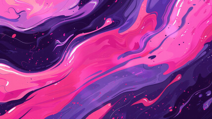 Wall Mural - Vibrant Abstract Swirls of Pink and Purple Colorful Paint Blending Together