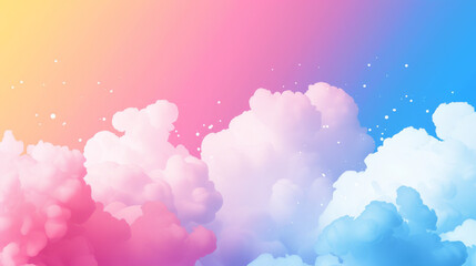 Sticker - Soft Colorful Clouds Blending Into a Pastel Sky During a Golden Sunset