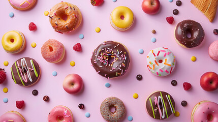 Wall Mural - donuts and pastry banner