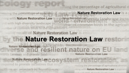 Poster - Nature restoration law headline titles media 3d illustration