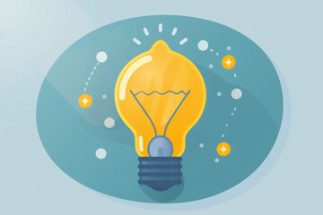 Canvas Print - Creative concept of a lightbulb with a glowing brain showcasing innovation and intellectual illumination.