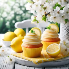 Canvas Print - lemon cupcakes